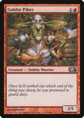Goblin Piker card from Magic 2010 (M10)