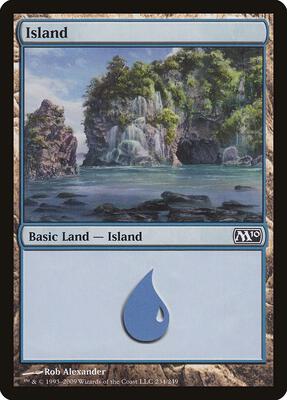 Island (234) card from Magic 2010 (M10)