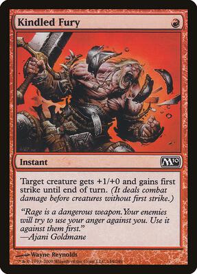 Kindled Fury card from Magic 2010 (M10)
