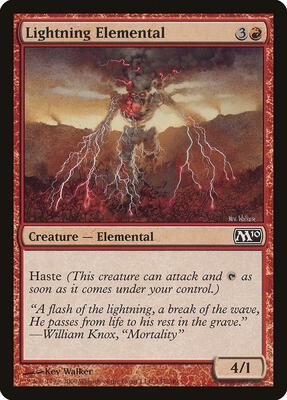Lightning Elemental card from Magic 2010 (M10)