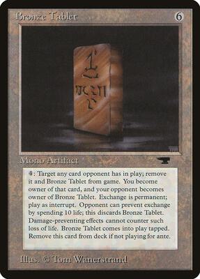 Bronze Tablet card from Antiquities