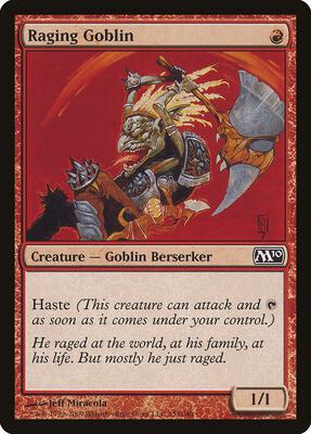 Raging Goblin card from Magic 2010 (M10)