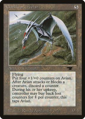 Clockwork Avian card from Antiquities