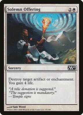 Solemn Offering card from Magic 2010 (M10)