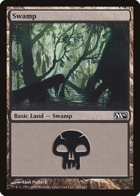 Swamp (241) card from Magic 2010 (M10)