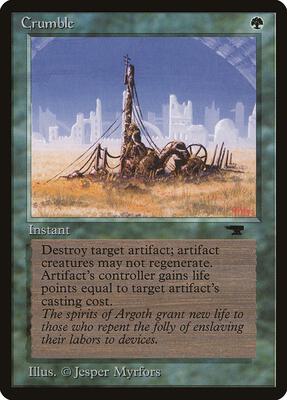 Crumble card from Antiquities