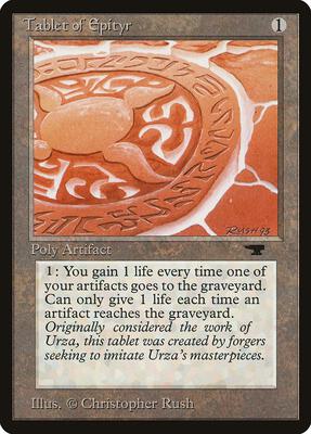 Tablet of Epityr card from Antiquities