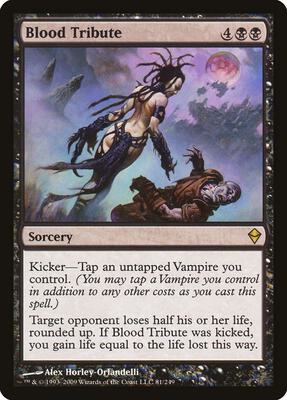 Blood Tribute card from Zendikar