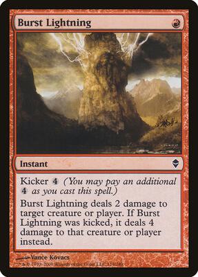 Burst Lightning card from Zendikar