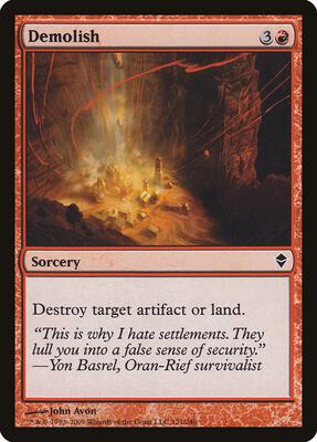Demolish card from Zendikar