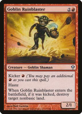 Goblin Ruinblaster card from Zendikar