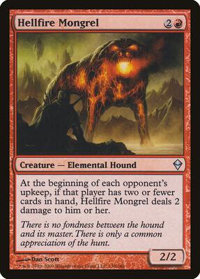 Hellfire Mongrel card from Zendikar