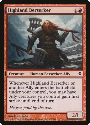 Highland Berserker card from Zendikar