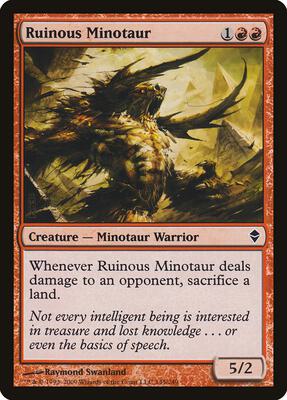 Ruinous Minotaur card from Zendikar