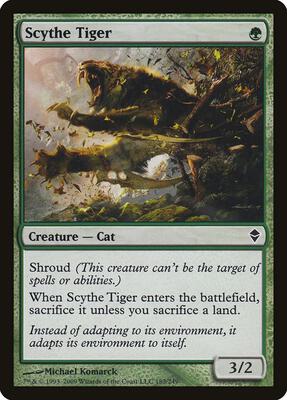 Scythe Tiger card from Zendikar