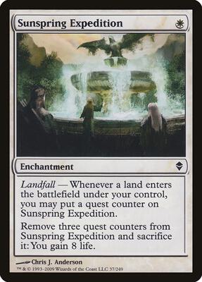 Sunspring Expedition card from Zendikar