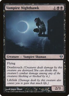 Vampire Nighthawk card from Zendikar