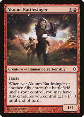 Akoum Battlesinger card from Worldwake