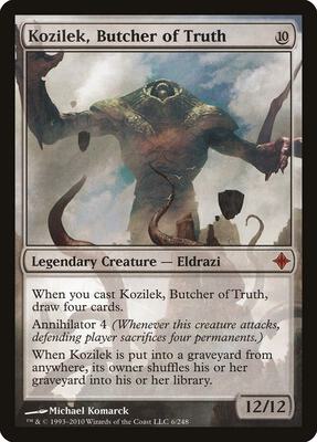 Kozilek, Butcher of Truth card from Rise of the Eldrazi