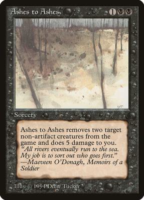 Ashes to Ashes card from The Dark