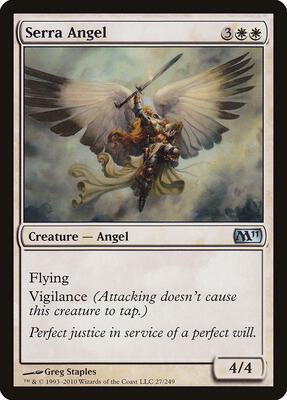Serra Angel card from Magic 2011 (M11)