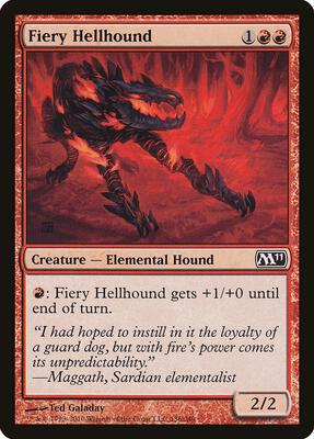 Fiery Hellhound card from Magic 2011 (M11)