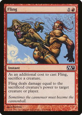 Fling card from Magic 2011 (M11)