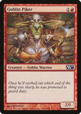 Goblin Piker card from Magic 2011 (M11)
