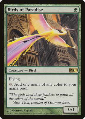 Birds of Paradise card from Magic 2011 (M11)