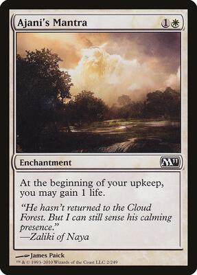 Ajani's Mantra card from Magic 2011 (M11)