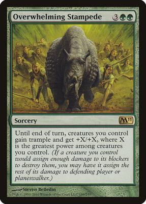 Overwhelming Stampede card from Magic 2011 (M11)