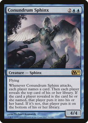 Conundrum Sphinx card from Magic 2011 (M11)