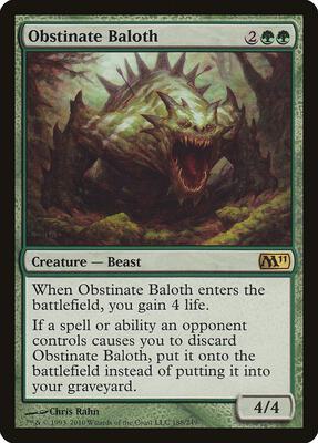 Obstinate Baloth card from Magic 2011 (M11)