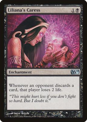 Liliana's Caress card from Magic 2011 (M11)