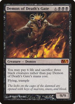 Demon of Death's Gate card from Magic 2011 (M11)