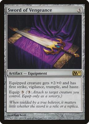 Sword of Vengeance card from Magic 2011 (M11)