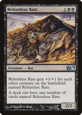 Relentless Rats card from Magic 2011 (M11)