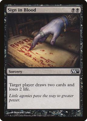 Sign in Blood card from Magic 2011 (M11)