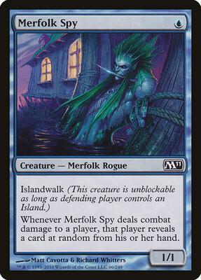 Merfolk Spy card from Magic 2011 (M11)