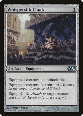 Whispersilk Cloak card from Magic 2011 (M11)