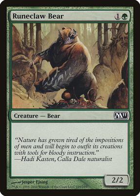 Runeclaw Bear card from Magic 2011 (M11)
