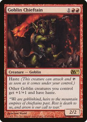 Goblin Chieftain card from Magic 2011 (M11)