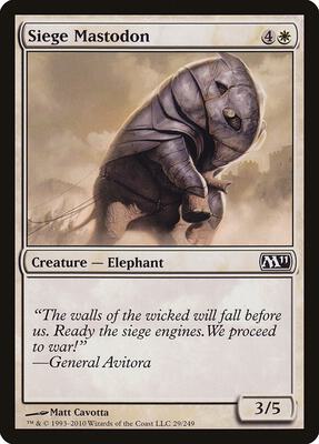 Siege Mastodon card from Magic 2011 (M11)