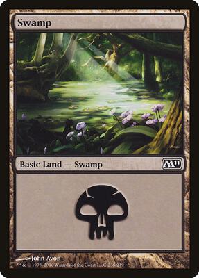 Swamp (238) card from Magic 2011 (M11)