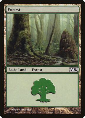 Forest (246) card from Magic 2011 (M11)