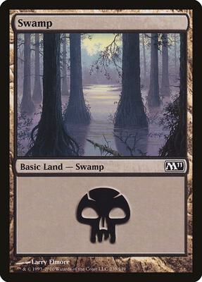 Swamp (239) card from Magic 2011 (M11)