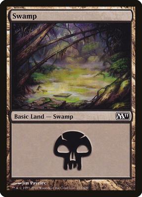 Swamp (241) card from Magic 2011 (M11)
