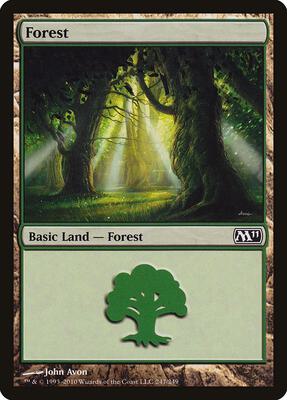 Forest (247) card from Magic 2011 (M11)