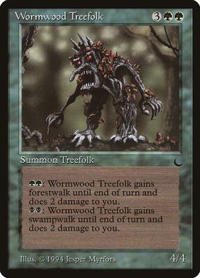 Wormwood Treefolk card from The Dark
