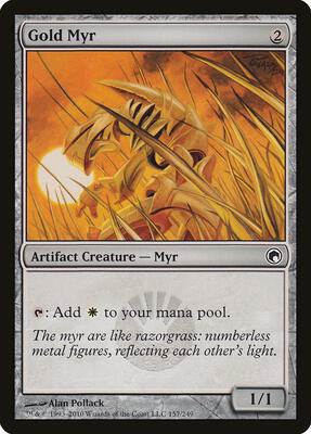 Gold Myr card from Scars of Mirrodin